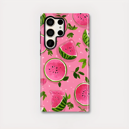 Watermelon Soft Silicone Shockproof Case for Samsung Galaxy S23–S25 Series