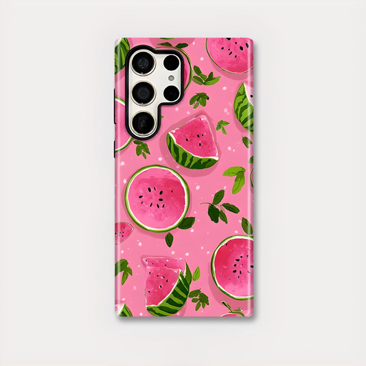 Watermelon Soft Silicone Shockproof Case for Samsung Galaxy S23–S25 Series