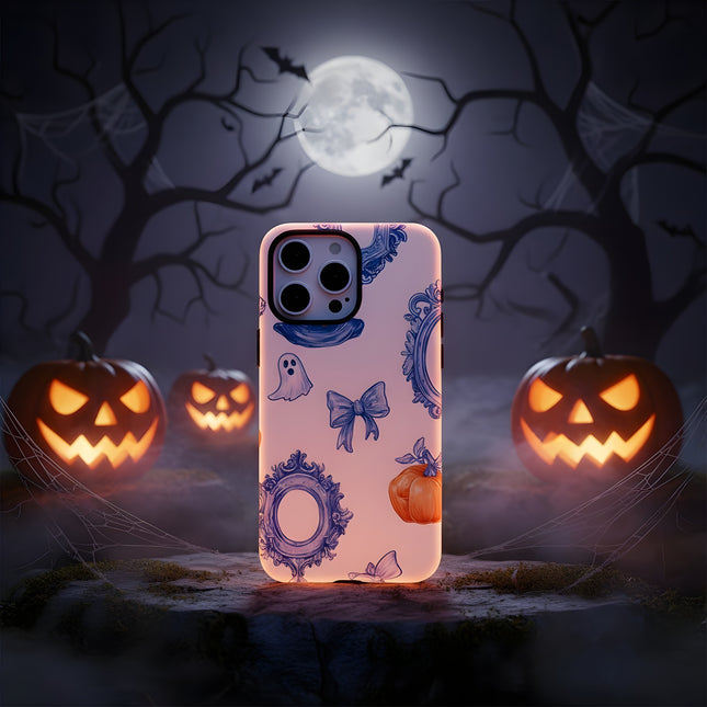 Pumpkin Ghost Silicone Matte MagSafe Case for iPhone 11–16 Pro Max