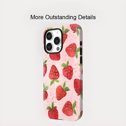 Cute Strawberry MagSafe Shockproof iPhone Case for iPhone 11–16 Pro Max