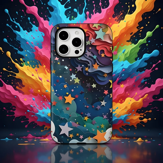 Colorful Stars Pattern MagSafe Shockproof iPhone Case for iPhone 11–16 Pro Max