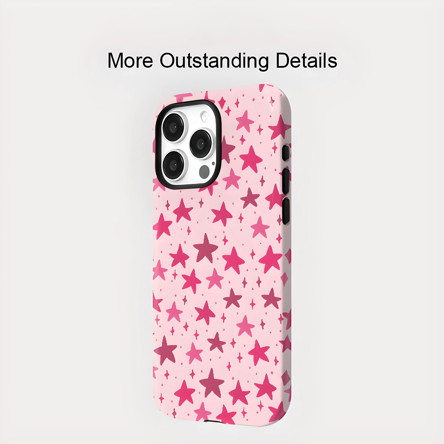 Pink Stars Pattern MagSafe Shockproof iPhone Case for iPhone 11–16 Pro Max