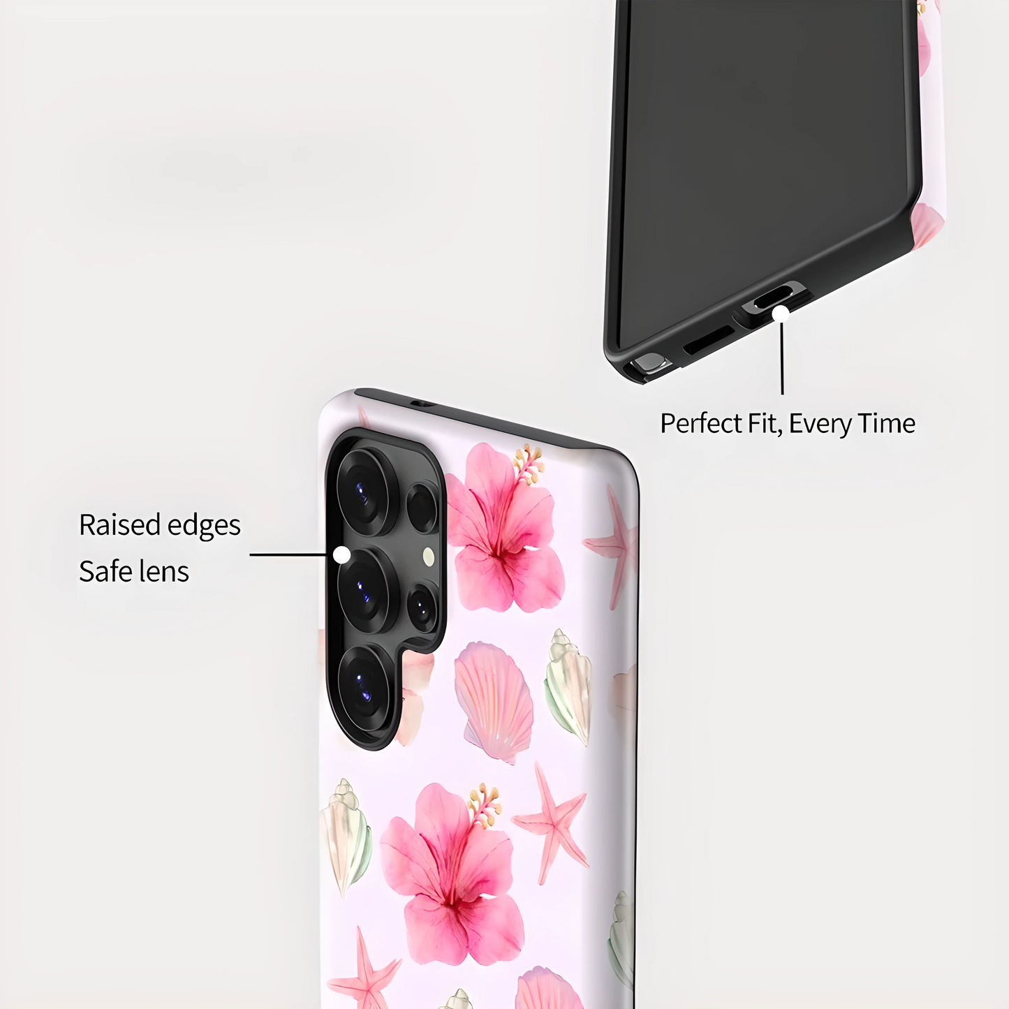 Ocean Bloom Pattern Matte Silicone Shockproof Case for Samsung Galaxy S23–S25 Series