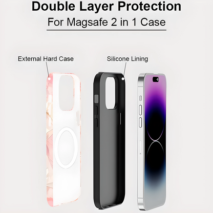 Pink Bow Tie MagSafe Shockproof iPhone Case for iPhone 11–16 Pro Max