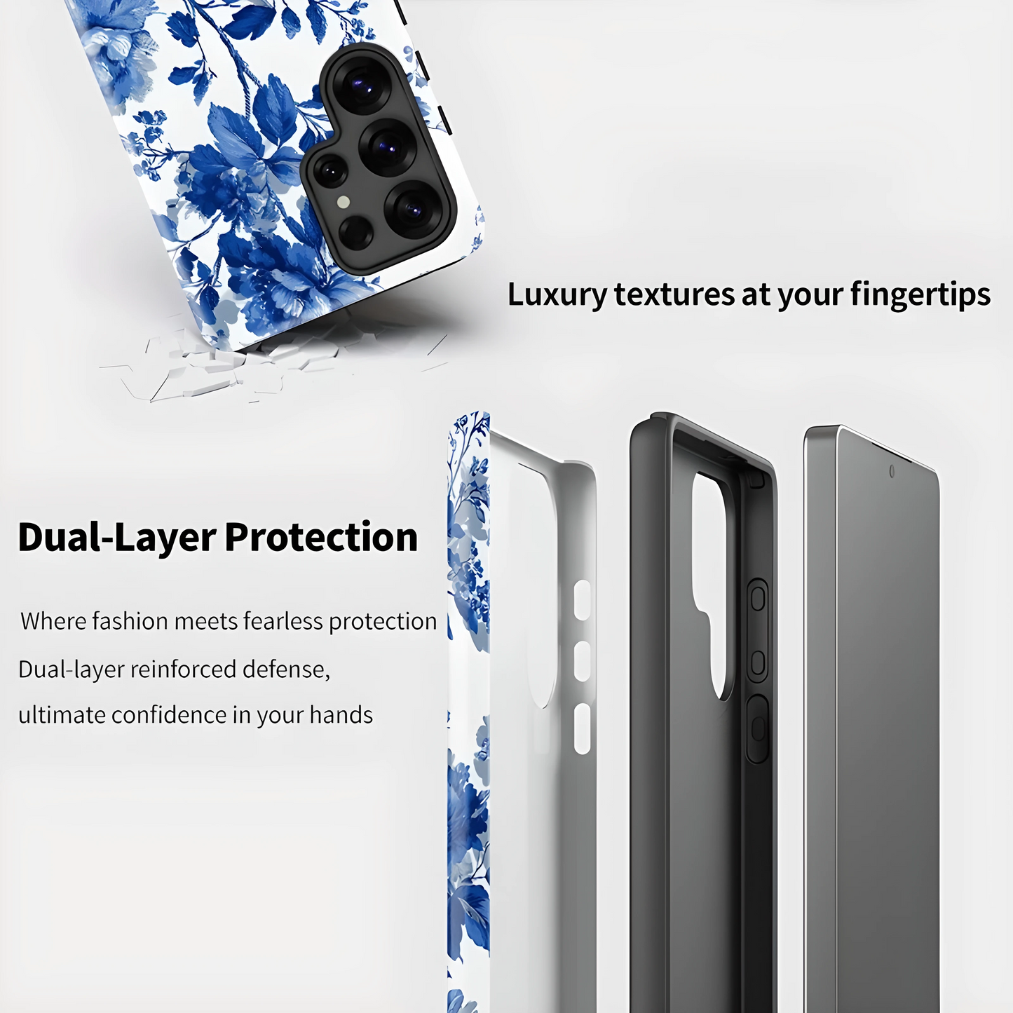 Bloom Flower Print Soft Silicone Shockproof Case for Samsung Galaxy S23–S25 Series