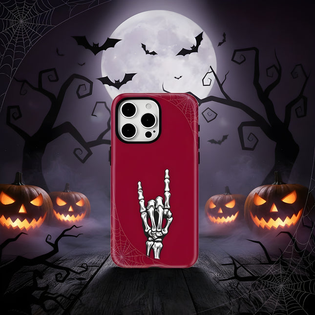 Skull Hand Print Shockproof Matte MagSafe Case for iPhone 11–16 Pro Max