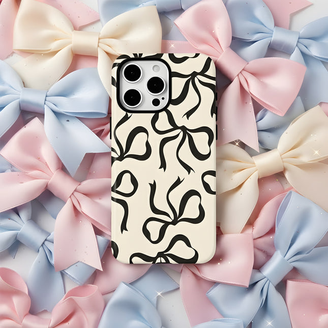 Fashion Bowknot Print MagSafe Shockproof iPhone Case for iPhone 11–16 Pro Max