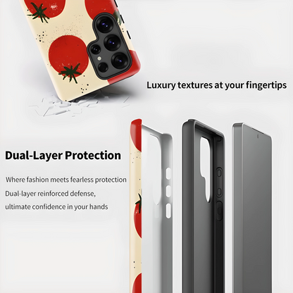 Tomato Soft Silicone Shockproof Case for Samsung Galaxy S23–S25 Series