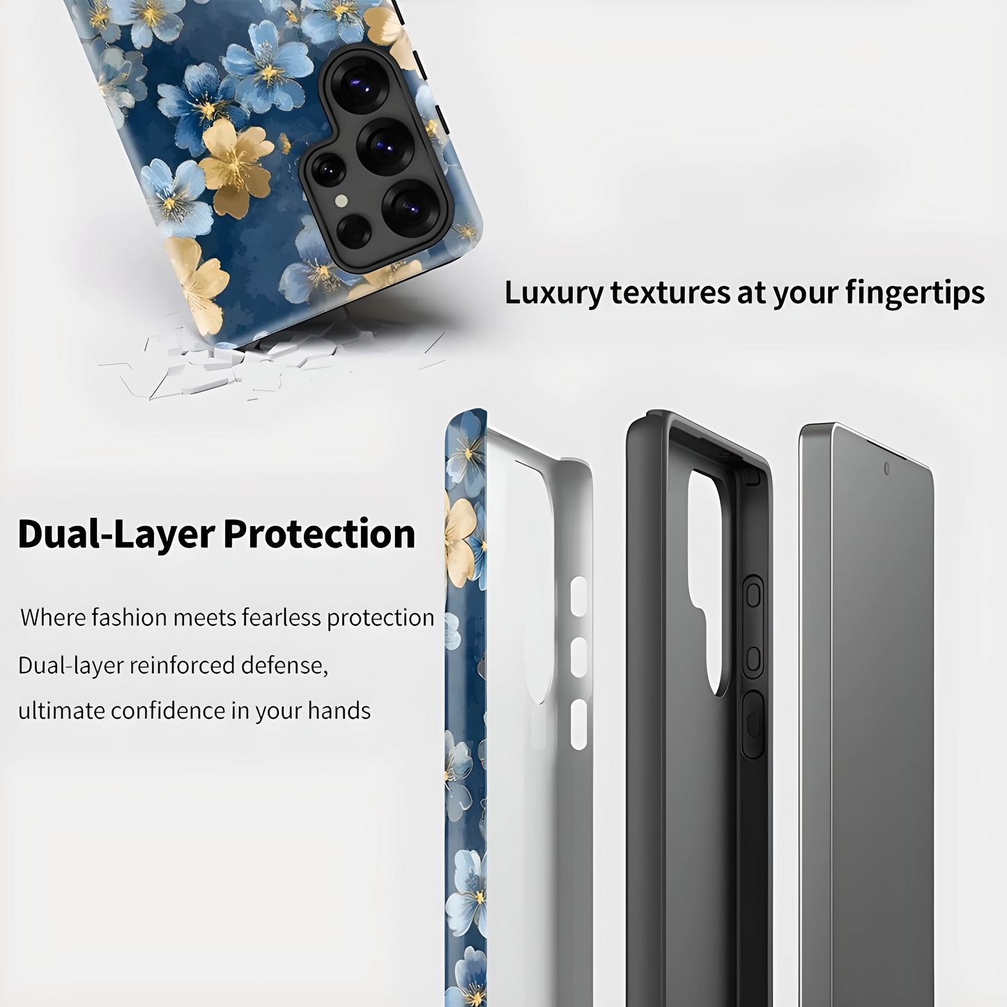 Floral Pattern Soft Silicone Shockproof Case for Samsung Galaxy S23–S25 Series