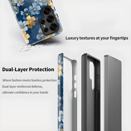Floral Pattern Soft Silicone Shockproof Case for Samsung Galaxy S23–S25 Series