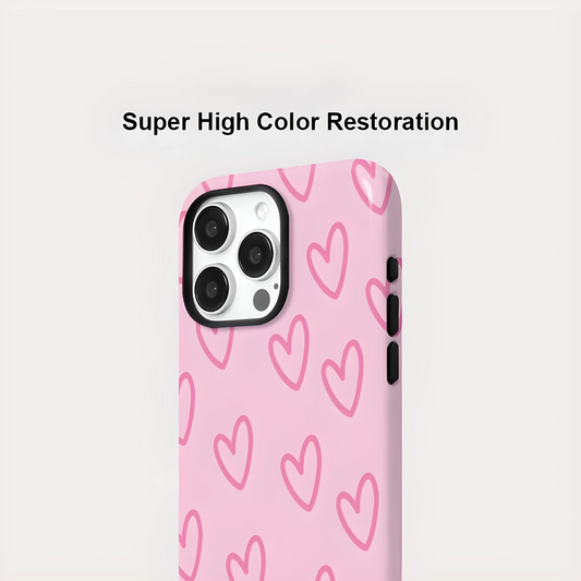 Pink Heart MagSafe Shockproof Case for iPhone 11–16 Pro Max