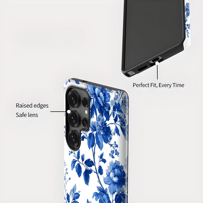 Bloom Flower Print Soft Silicone Shockproof Case for Samsung Galaxy S23–S25 Series