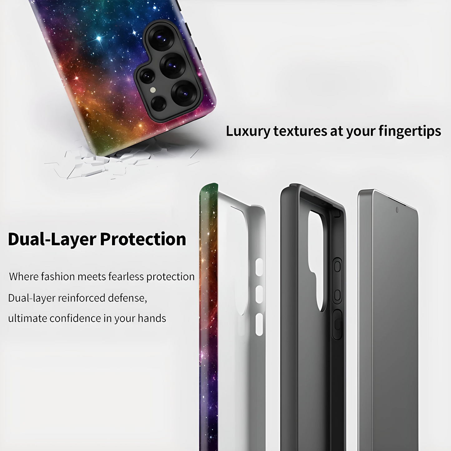 Starry Sky Pattern Silicone Shockproof Case for Samsung Galaxy S23–S25 Series