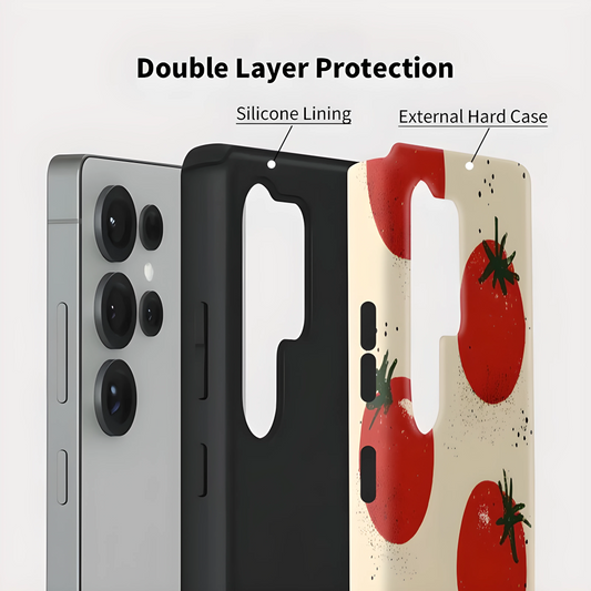 Tomato Soft Silicone Shockproof Case for Samsung Galaxy S23–S25 Series