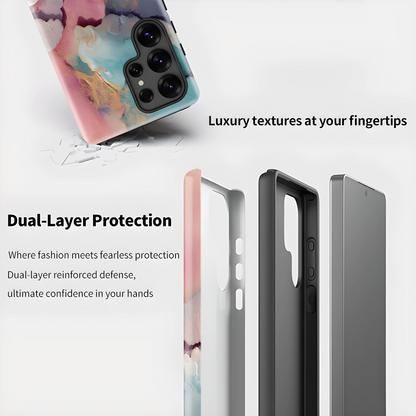 Marble Pattern Soft Silicone Shockproof Case for Samsung Galaxy S23–S25 Series