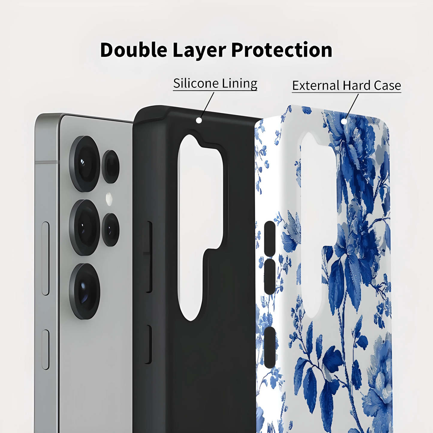 Bloom Flower Print Soft Silicone Shockproof Case for Samsung Galaxy S23–S25 Series