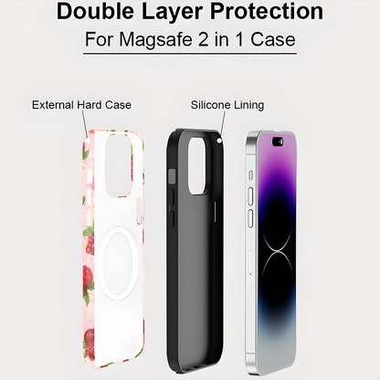 Cute Strawberry MagSafe Shockproof iPhone Case for iPhone 11–16 Pro Max