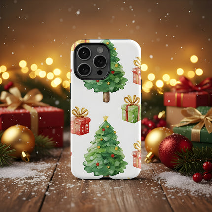 Christmas Tree Gifts Shockproof Soft Double-Layer Case for iPhone 11–16 Pro Max