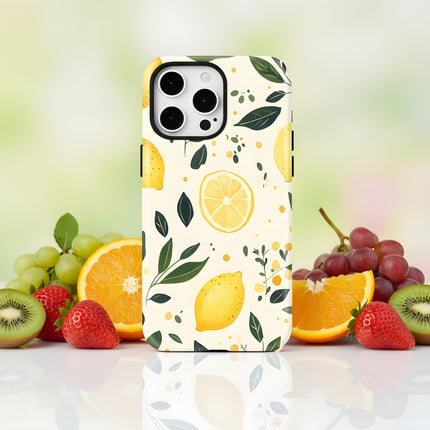 Cute Lemon Print MagSafe Shockproof iPhone Case for iPhone 11–16 Pro Max