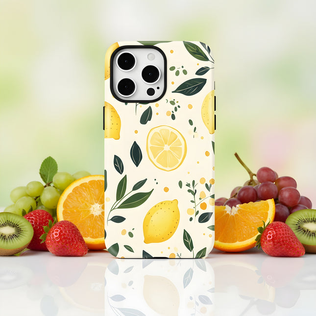 Cute Lemon Print MagSafe Shockproof iPhone Case for iPhone 11–16 Pro Max