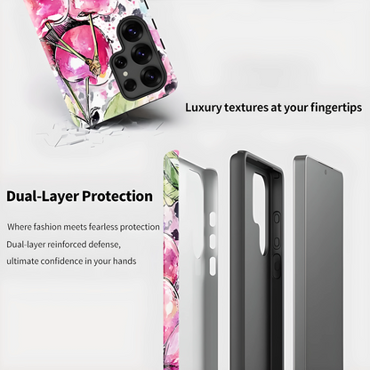 Cherry Pattern Soft Silicone Shockproof Case for Samsung Galaxy S23–S25 Series