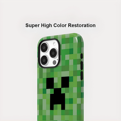 Green Pixel Monster MagSafe Shockproof iPhone Case for iPhone 11–16 Pro Max