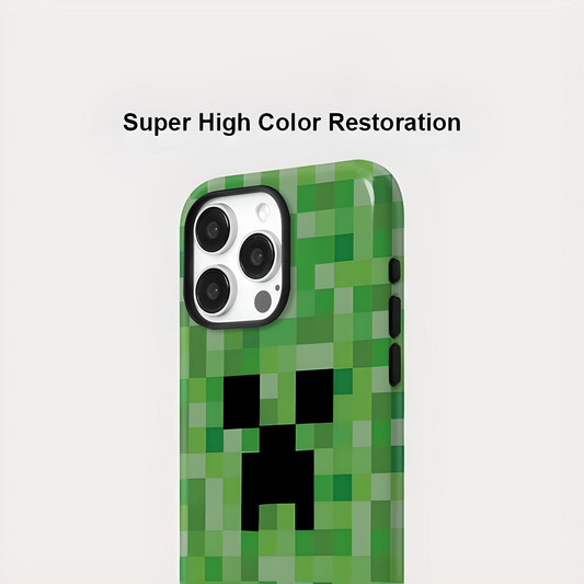 Green Pixel Monster MagSafe Shockproof iPhone Case for iPhone 11–16 Pro Max