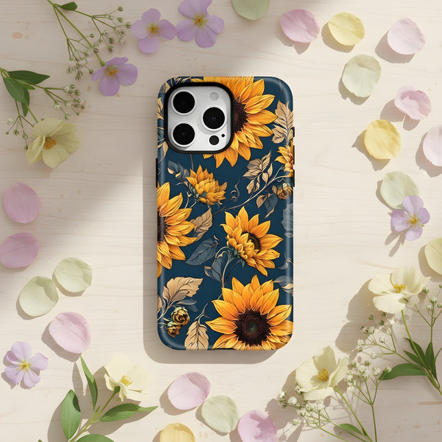 Sunflower Design MagSafe Shockproof iPhone Case for iPhone 11–16 Pro Max Plus