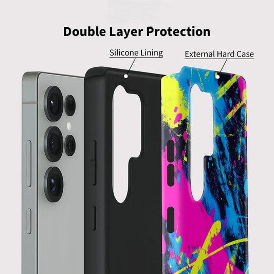 Graffiti Painting Pattern Acrylic TPU Shockproof Case for Samsung Galaxy S23–S25 Series