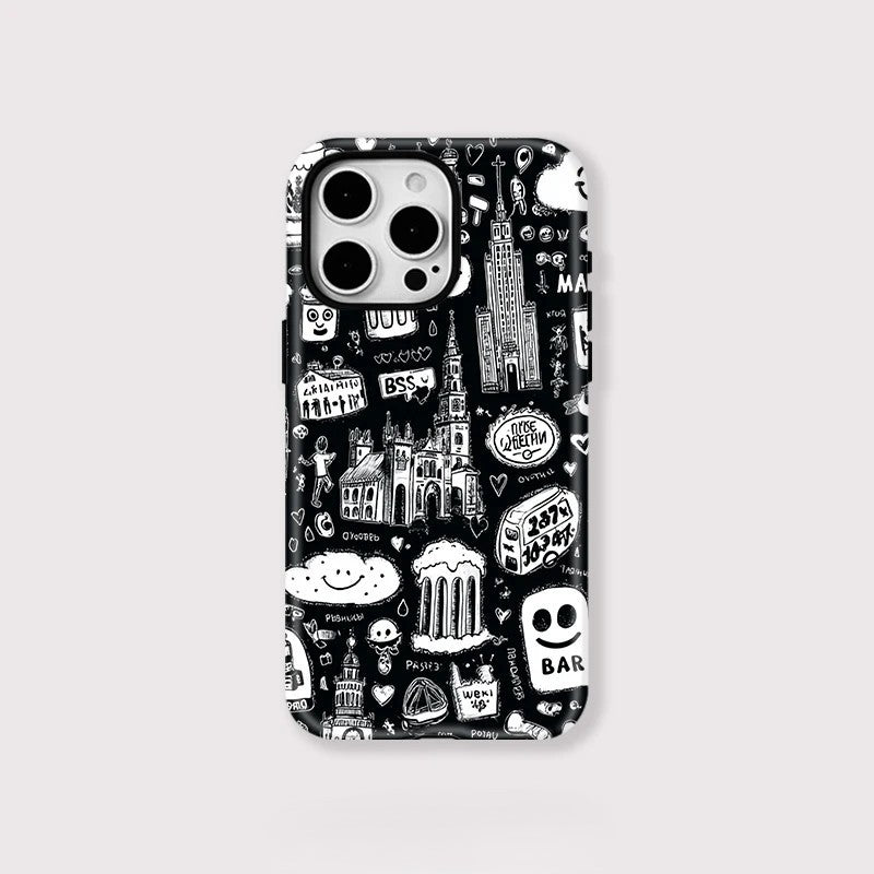 Cartoon Painting Pattern MagSafe Shockproof iPhone Case for iPhone 11–16 Pro Max