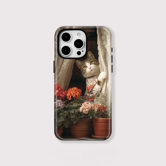 Cute Cat and Flower Pattern MagSafe Shockproof iPhone Case for iPhone 11–16 Pro Max