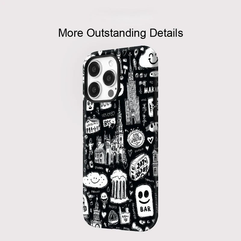 Cartoon Painting Pattern MagSafe Shockproof iPhone Case for iPhone 11–16 Pro Max