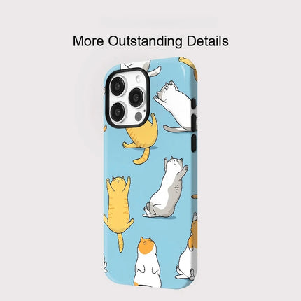 Cute Cats MagSafe iPhone Case – Silicone Shockproof, iPhone 11–16 Pro Max
