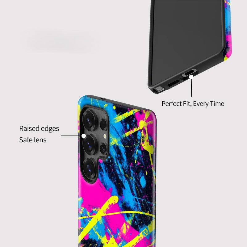 Graffiti Painting Pattern Acrylic TPU Shockproof Case for Samsung Galaxy S23–S25 Series