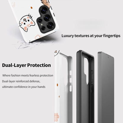 Cute Cat Shockproof Acrylic Phone Case for Samsung Galaxy S23–S25