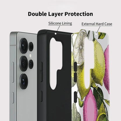 Lemon Pattern Soft Silicone Shockproof Phone Case for Samsung Galaxy S23–S25