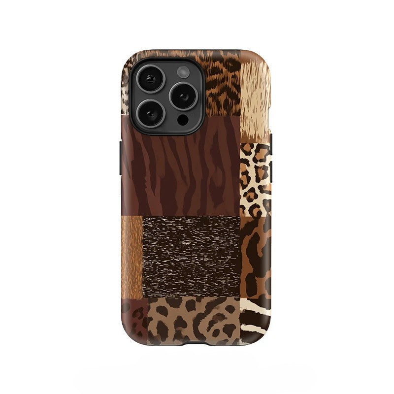 Animal Skin Pattern Soft Shockproof Acrylic Case for iPhone 11–16 Pro Max