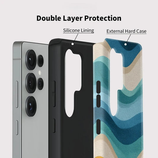 Colourful Painting Pattern Soft Silicone Acrylic Shockproof Case for Samsung Galaxy S23–S25 Series