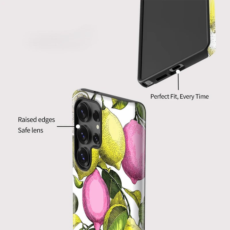 Lemon Pattern Soft Silicone Shockproof Phone Case for Samsung Galaxy S23–S25