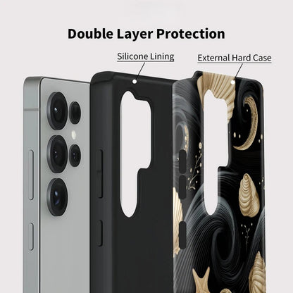 Starfish Conch Shell Pattern Shockproof Case for Samsung Galaxy S23–S25 Series