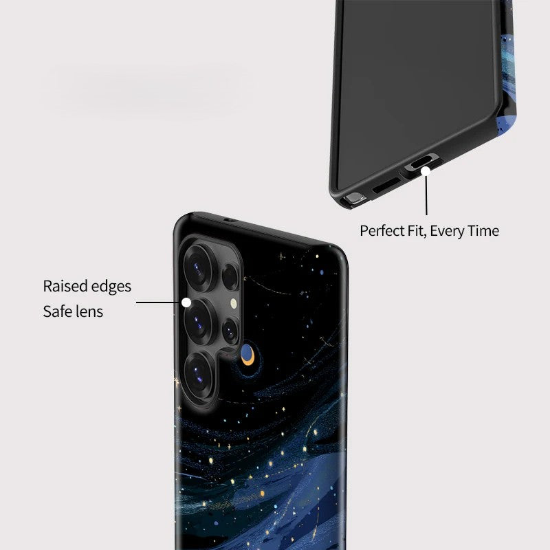 Beautiful Night Sky Print Acrylic Shockproof Case for Samsung Galaxy S23–S25 Series
