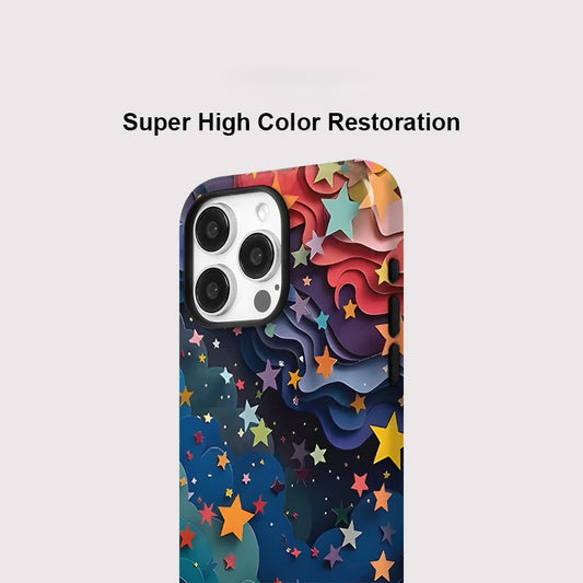 Colorful Stars Pattern MagSafe Shockproof iPhone Case for iPhone 11–16 Pro Max