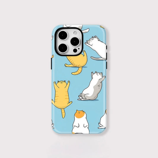 Cute Cats MagSafe iPhone Case – Silicone Shockproof, iPhone 11–16 Pro Max