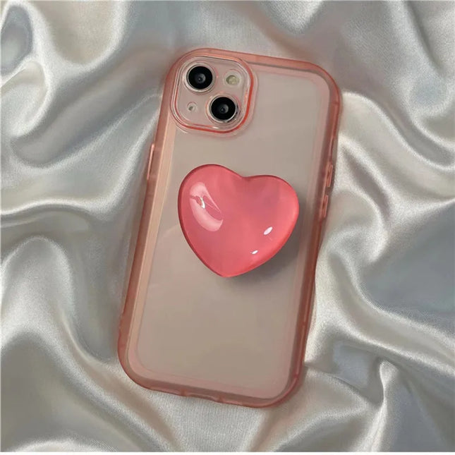 Crystal Heart Phone Ring Holder Finger Stand
