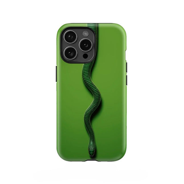 Snake Pattern Soft Silicone Double-Layer Case for iPhone 11–16 Pro Max