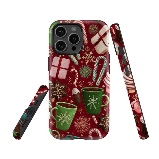 Fashion Christmas Pattern Shockproof Silicone Acrylic Case for iPhone 11–16 Pro Max
