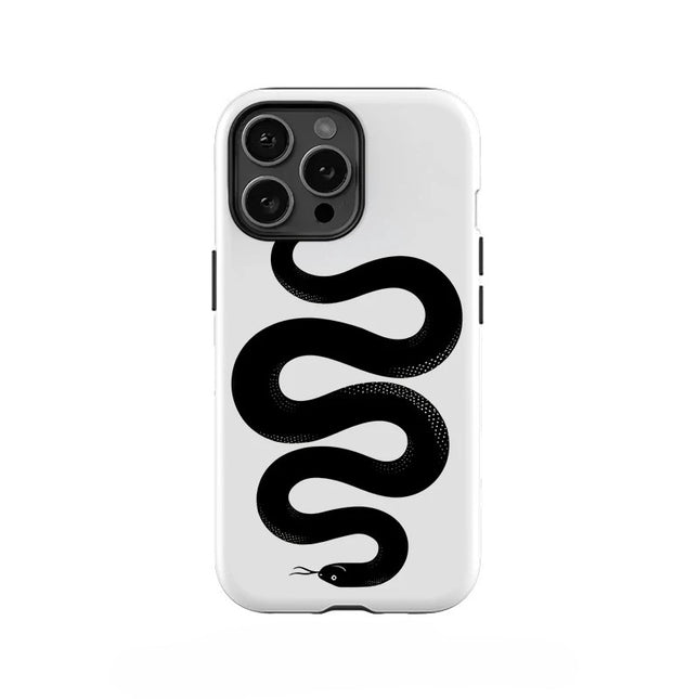 Snake Pattern Double-Layer Anti-Knock Case for iPhone 11–16 Pro Max