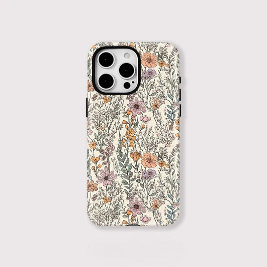 Floral Leaves Print MagSafe Shockproof iPhone Case for iPhone 11–16 Pro Max Series