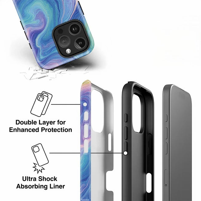 Painting Shockproof Soft Double-Layer TPU Case for iPhone 11–16 Pro Max