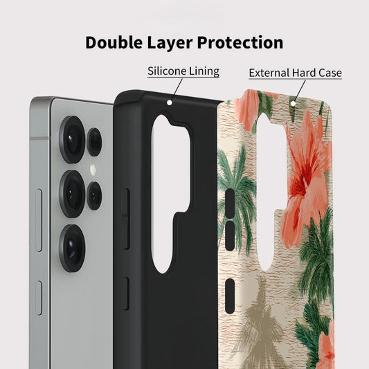 Flower Silicone Matte Shockproof Case for Samsung Galaxy S23–S25